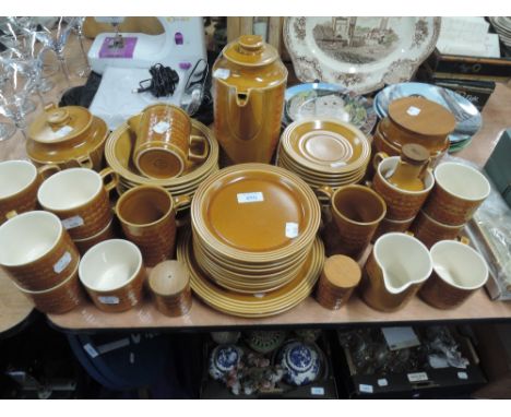 A part tea dinner and coffee service by hornsea pottery in the Saffron design