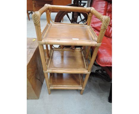 A 70's effect bamboo shelf rack