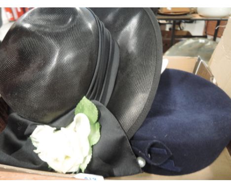 Three vintage hats in various styles.