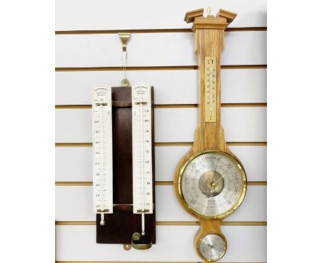 A modern barometer and a J.H. Steward, 26 Strand London, wet/dry thermometer (2)