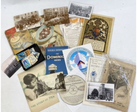 Quantity of indentures, scraps and assorted ephemera, including cookbooks such as 'Magic...in the Kitchen' cookbook by Nestle