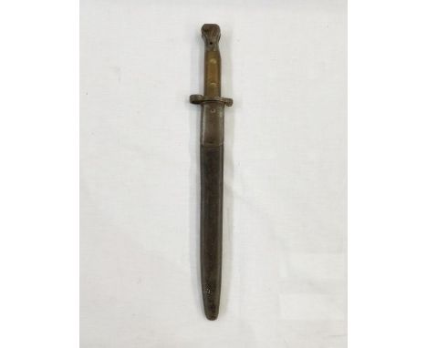 WWI Wilkinson bayonet with leather scabbard