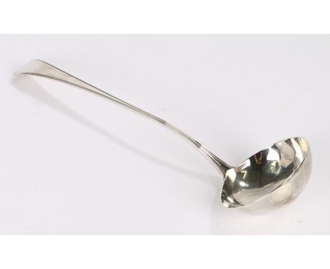 George III silver ladle, London 1791, maker Peter and Anne Bateman, with reeded handle, 33cm long, 5.3oz