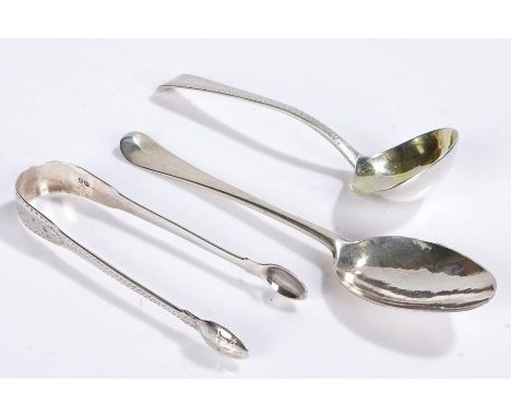 George III silver ladle, London 1790, maker George Smith (III) &amp; William Fearn, the bright cut handle with feint crest, G