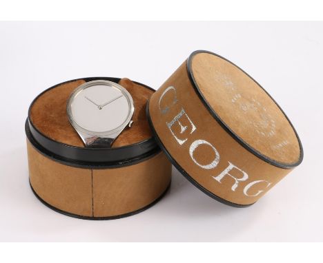 Georg Jensen ladies stainless steel quartz Vivianna Torun bangle wristwatch, with mirror dial, quartz movement, numbered 226 