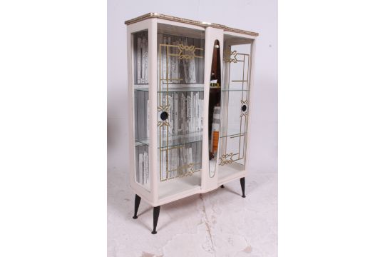 A Retro 1950 S Upcycled Display Cabinet Having Painted Exterior