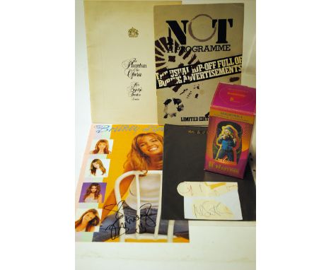 Various Memorabilia Madonna Russian Doll, Britney Spears signed mini poster, Phantom Of The Opera programme and Mel and Griff