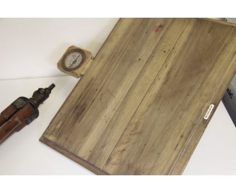 Early Surveyors Field Easel, marked W Cox London, with woodeb tripod, part reconstructed, AF
