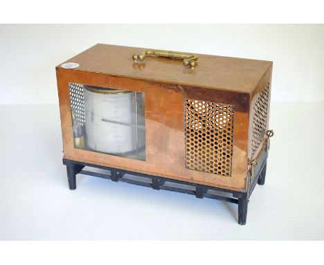 A Short & Mason Temperature Recorder, in brass case