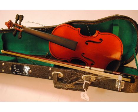 Violin, small 8.5" Stentor Student needs some attention to string attachments plus bow and hard case