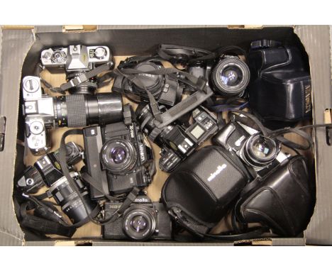 Minolta SLR Cameras, a quantity amongst which are SRT 101, XG-1 and others (a lot)