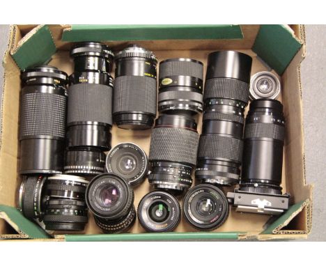 A Quantity of Various Lenses, including Miranda f/2.8 28mm, Minolta f/4 35mm and more (a lot)