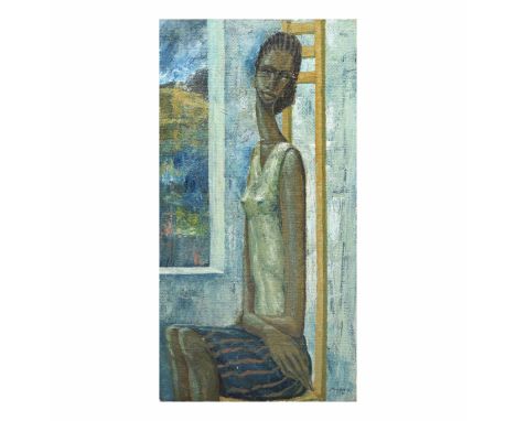 Aimé Mpane Enkobo (République Démocratique du Congo, né en 1968)Femme au long cou 1991signé et daté 'Mpane (F.)/ 91' en bas à