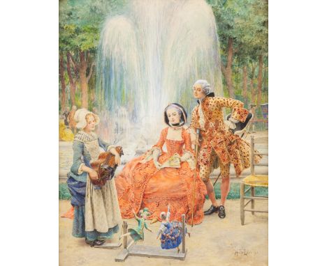 Maurice Leloir (1853-1940) 'Puppet Theatre in the Park'&nbsp;(1912)Watercolor on paper.Signed lower right.Dated 1912.&nbsp;(6