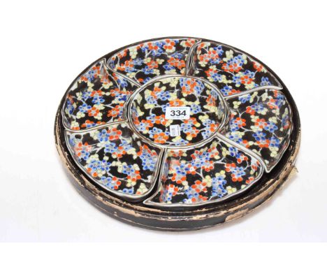Japanese porcelain hors d'oeuvres in box.