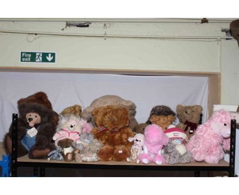 Collection of teddy bears including A &amp; A Plush Inc, Me to You, together with poodle dog ornaments, dolls and sheep ornam