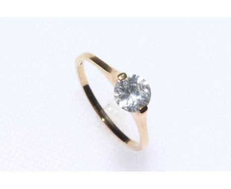 9k gold 1.24 carat Preah Wihear zircon ring, size P, with certificate.