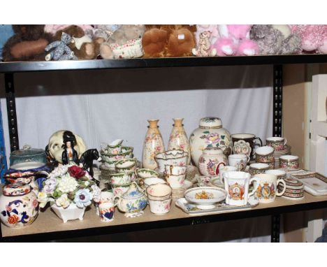 Good collection of china, including Wedgwood Clio service, Mason's commemorative's and others, tea china, blush vases, etc.