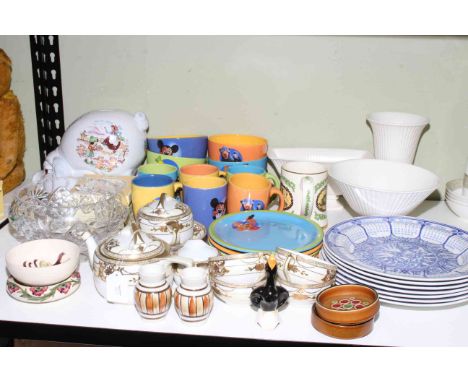 Moorcroft bowl and pin tray, Noritake, Spode year plates, Esso Disneyland wares, Royal Doulton Brambly Hedge, etc.