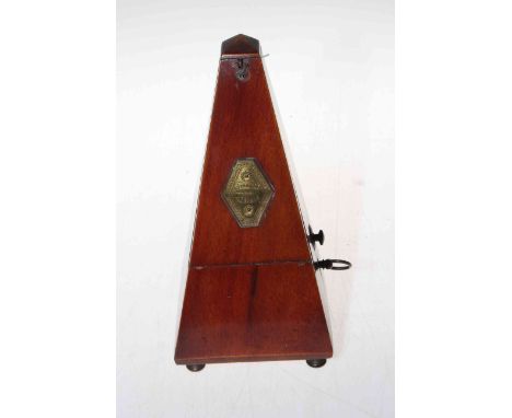 French mahogany metronome, 22cm high.