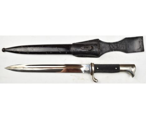 German 1898 'dress' bayonet with Carl Eickhorn to ricasso, a 25cm fullered chromed blade, scabbard and frog. PLEASE NOTE ALL 