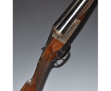 Conyers 12 bore side by side sidelock ejector shotgun with named locks, fine rose and scroll engraving to the locks, undersid