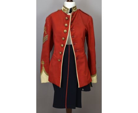 British Army Gloucestershire Regiment Sergeant's full dress tunic with musketry instructor badge and associated rank and coll