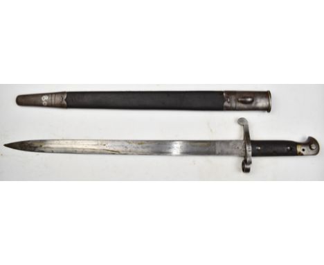 British 1887 sword bayonet Mk III with some good stamps to ricasso including Wilkinson Sword Company and possible Ishapore ma