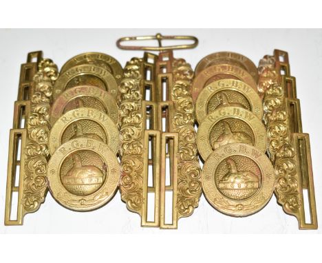 Ten British Army brass belt buckles for the Royal Gloucestershire, Berkshire and Wiltshire RegimentConsigned by the Soldiers 