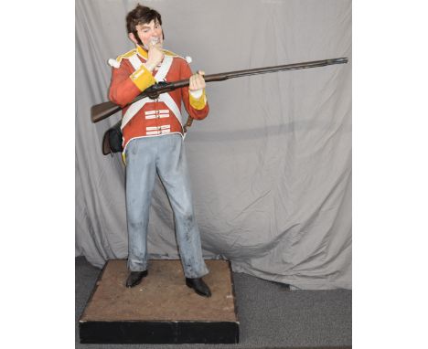 British Army 28th Regiment of Foot full size mannequin with standConsigned by the Soldiers of Gloucestershire Museum Trust 