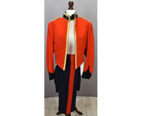 British Army Royal Gloucestershire, Berkshire and Wiltshire Regiment officer's mess jacket with black facings, gold lace and 