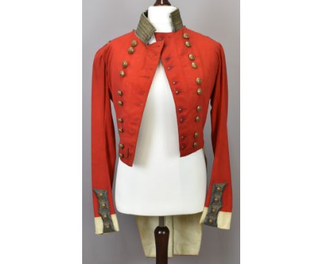 British Army 28th Regiment of Foot (Gloucestershire Regiment) officer's scarlet coatee with gilt regimental buttons and regim
