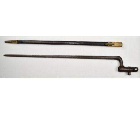 Romanian 1874 pattern socket bayonet with 50cm cruciform blade and&nbsp;scabbard.&nbsp;PLEASE NOTE ALL BLADED ITEMS ARE SUBJE