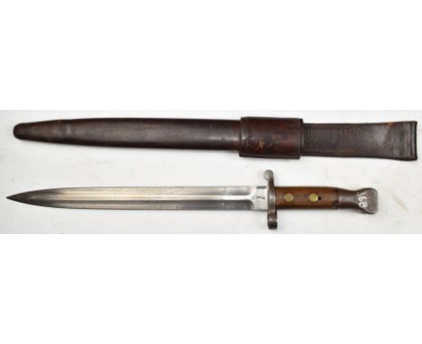 British 1888 pattern bayonet Mk I 2nd type, with some good stamps to ricasso including Sanderson Sheffield, a 30cm double edg