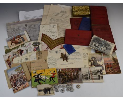 British Army WW1 and earlier ephemera for Frederick Westbook Hancock, who retired after 21 years in the Royal Berkshire Regim