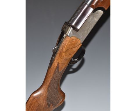 Marocchi 12 bore over and under ejector shotgun with engraved locks, top plate and underside, chequered semi-pistol grip and 