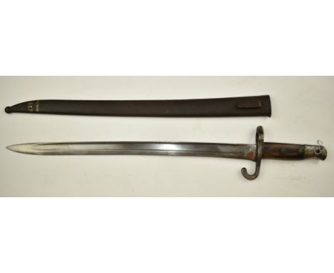 Austrian 1867 pattern bayonet with some clear stamps, 47cm fullered blade and scabbard.&nbsp;PLEASE NOTE ALL BLADED ITEMS ARE