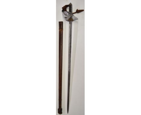 British Army Infantry Officer's 1897 pattern sword, George V cypher to floral pierced guard, shagreen and wire grip, 82cm dec