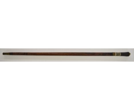 Late 19th /early 20thC Indian swordstick with brass locking ferrule and lion mask pommel, blade length 57cm.&nbsp;PLEASE NOTE