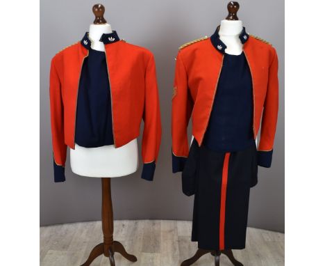 British Army Royal Gloucestershire, Berkshire and Wiltshire Regiment Sergeant's scarlet mess jacket with blue facings and col