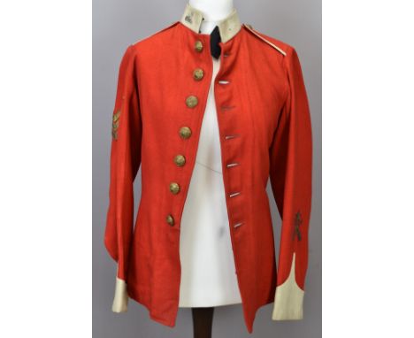 British Army Gloucestershire Regiment other ranks scarlet tunic with Sergeant's chevrons, skill at arms badge and associated 