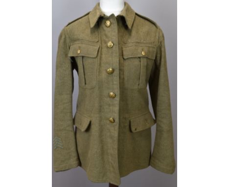 British Army Gloucestershire Regiment 9th Battalion other ranks WW1 service jacket with 66th Division Formation patch to back
