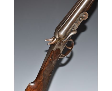 Belgian .410 side by side folding poacher's shotgun with chequered grip and forend, double trigger and 27.75 inch barrels sta