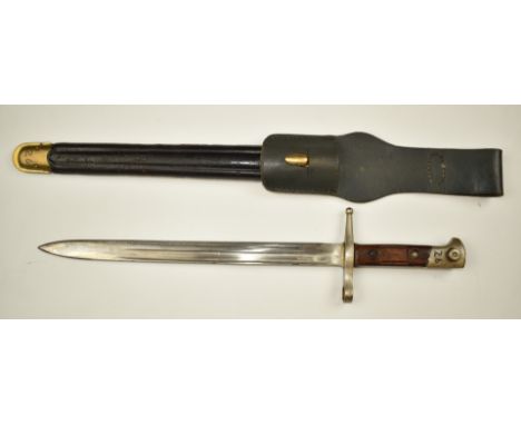 Italian 1891 pattern Mannlicher Carcano bayonet stamped B1293 to crossguard, with 30cm fullered blade, scabbard and frog.&nbs