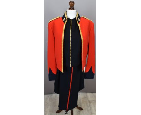 British Army Royal Gloucestershire, Berkshire and Wiltshire Regiment officer's scarlet mess jacket with Colonel rank to shoul