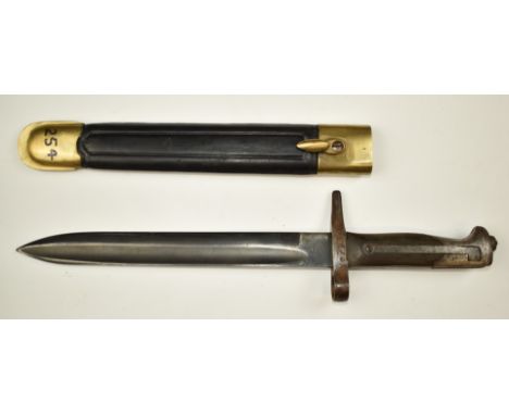 Italian 1870/87 pattern Vetterli bayonet stamped YY 2715&nbsp;to crossguard and Terni to ricasso, with 24cm fullered blade an