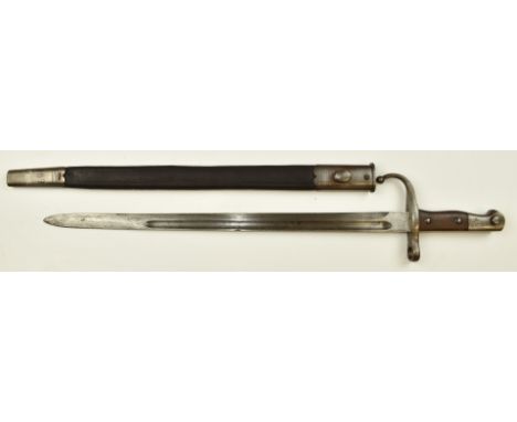 Turkish 1890 pattern Mauser bayonet with 361301 to crossguard, further markings to pommel and ricasso, 46cm fullered blade an