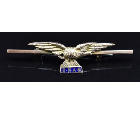 Royal Navy Air Services&nbsp;9ct gold and enamel sweetheart brooch, 2.9g