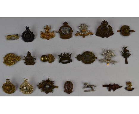 Nine British Army Yeomanry badges including West Somerset, 3rd County of London, Derbyshire, Westmorland and Cumbria, togethe