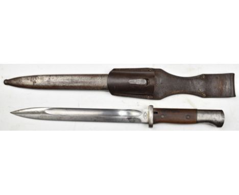 German S84/98 pattern bayonet with Rich A Herder Solingen to one side of ricasso and H Mundulos &amp; Co, Magdenburg to the o